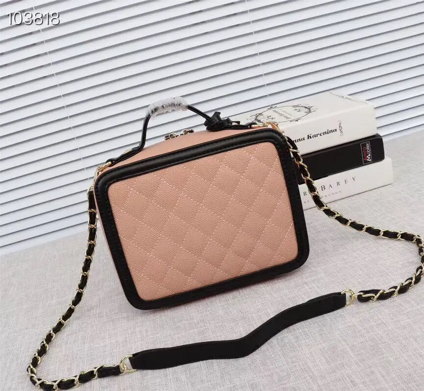 

Leather caviar chain bag for women shoulder bag luxury brand Classic women's messenger bag 2020 high quality square bag