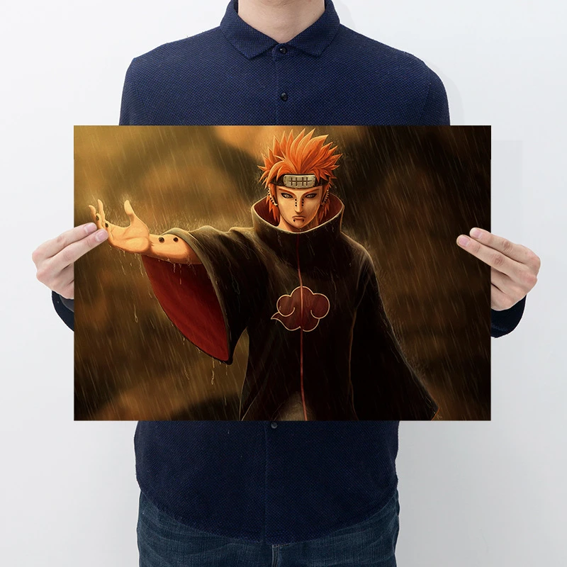 Style23 Classic Naruto Figure Sasuke Pain Neji Painting Anime Poster Vintage Decoracion Wall Art Kraft Paper Posters Wall Stickers - Цвет: Style23