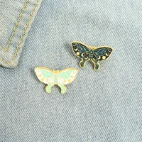 butterfly moth enamel pin custom insect brooch bag clothes lapel pin badge punk starry blue jewelry gift for kid friends