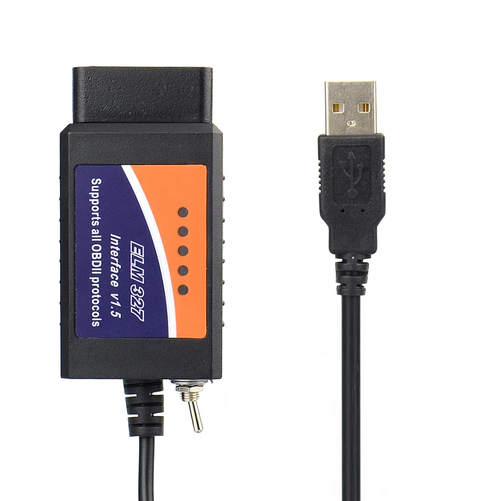 ELM327 V1.5 USB Switch PIC18F25K80 + FTDI Chip ELM 327 HS CAN/MS CAN For Forscan OBD2 Diagnostic Tool Code Scanner Free shipping |