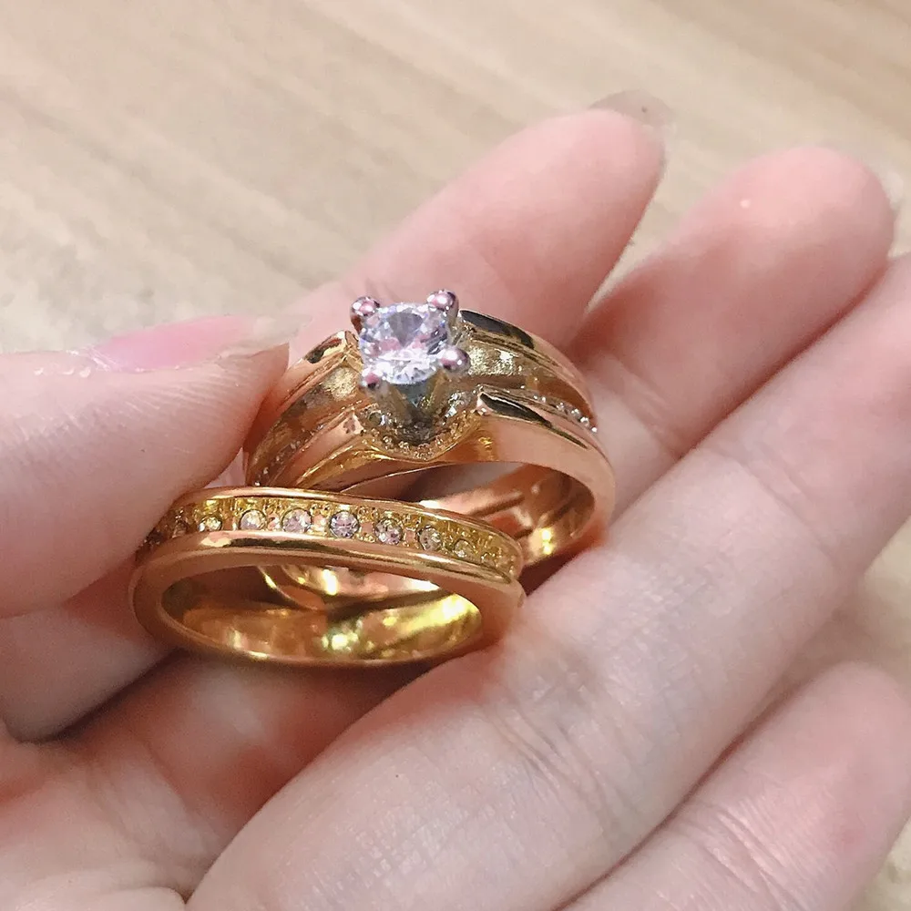 FFLACELL 2020 роскошное женское и мужское 18 К позолоченное циркониевое кольцо