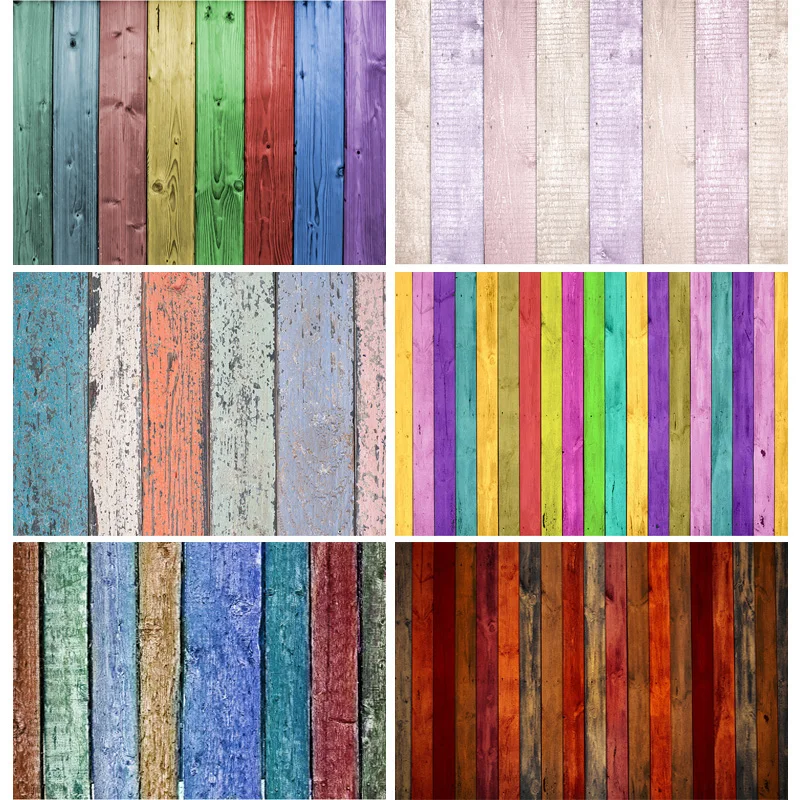 

ZHISUXI Vinyl Custom Colored Wood Board Photography Backdrops Props Wooden Plank Floor Photo Studio Background 20925CS-09