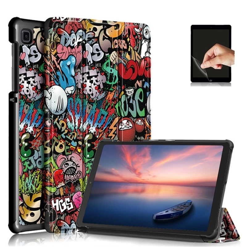 

For Samsung Galaxy Tab A7 Lite 8.7 SM-T220 T225 Solid Case Galaxy Tab A 8.0''T290 T350 Tablet Stand Flip Folding Protective Case