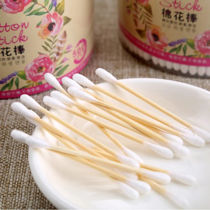 

500pcs/box Cosmetic Beauty Swabs Ear Clean Jewelry Pointed Cotton Swabs