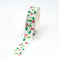 1pc 15mm10m kawaii christmas green polygon with red dot washi tapes for scrapbooking stickers adhesive masking tapes stationery