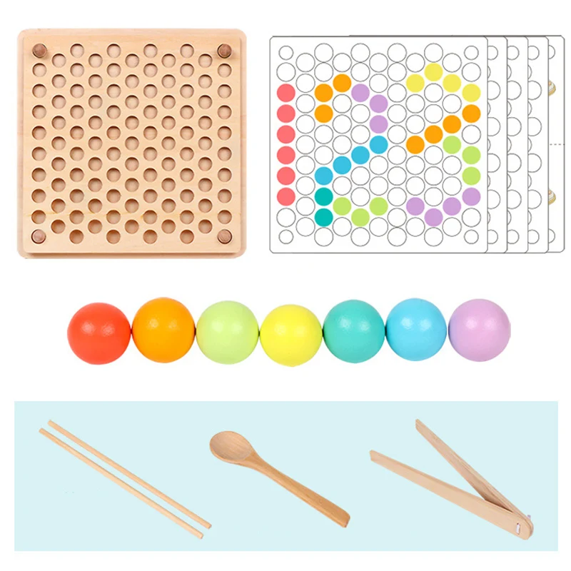

Kids Toys Wooden Toys Hands Brain Training Clip Beads Puzzle Board Math Game Baby Early Educational Toys FEA889