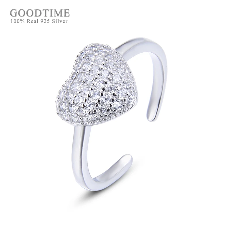 

Fashion Women Rings Pure 925 Sterling Silver Jewelry Anniversary Love Heart Ring Zircon Engagement Ring For Lady Bridal Wedding