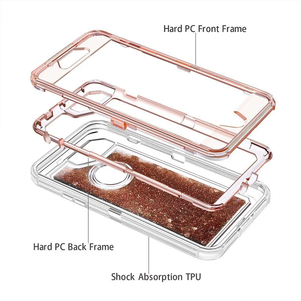 Гибридный 3D блеск Чехол книжка для iPhone 8 Plus 6 6S 7 X XS Max 12 11 Pro XR динамический зыбучие