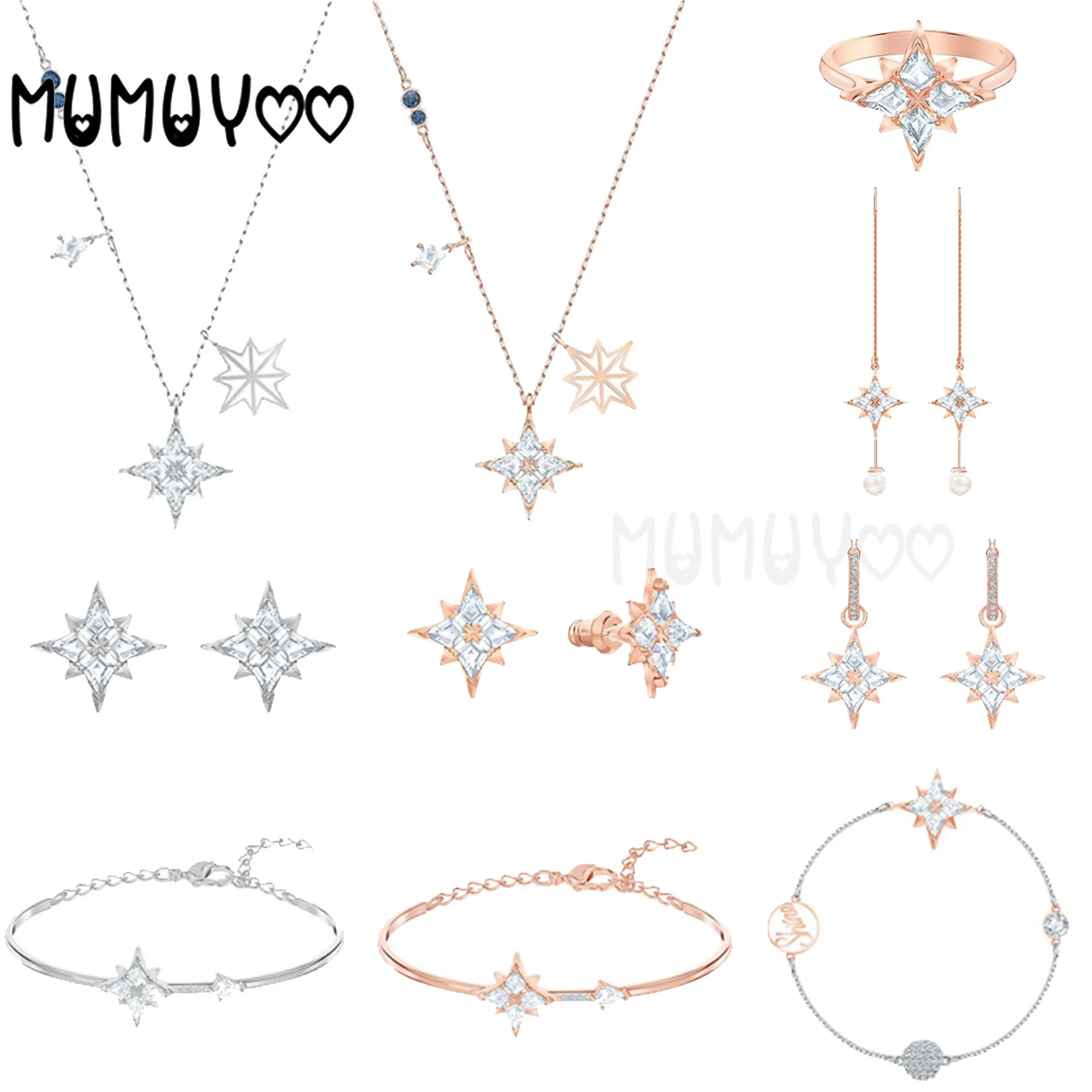 

SWA1:1 2020 NEW Original Fashion Jewelry High Quality,Charming Simple Classic Star Snowflake Name Necklace Female Romantic Gift