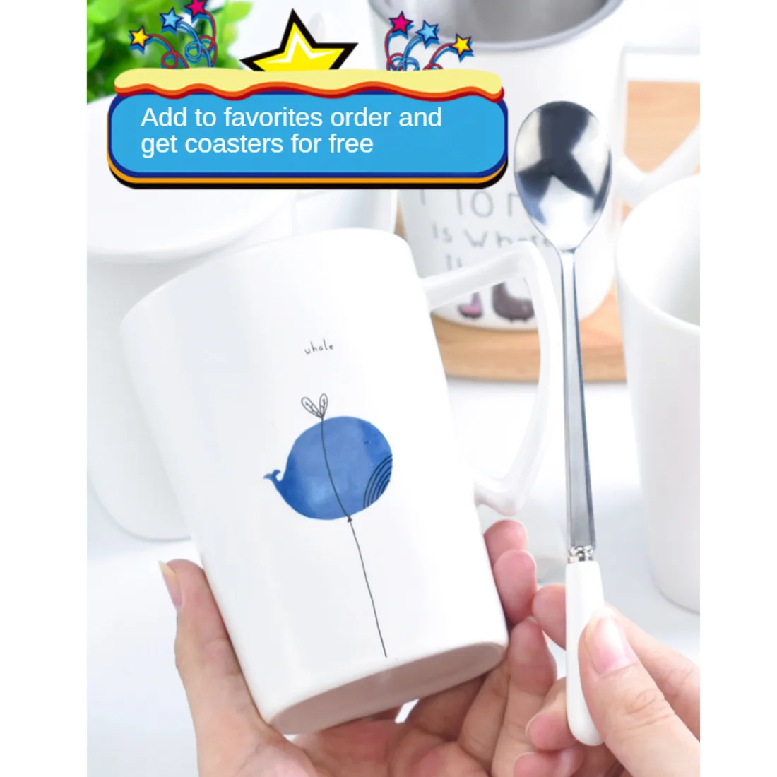 

Cup ceramic couple home a pair of Nordic fresh and simple Sen series coffee mark water cup female spoon with cover