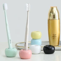 candy color donut shape ceramic toothbrush holder mini cute toothbrush base stand bathroom accessories tooth brush storage bead
