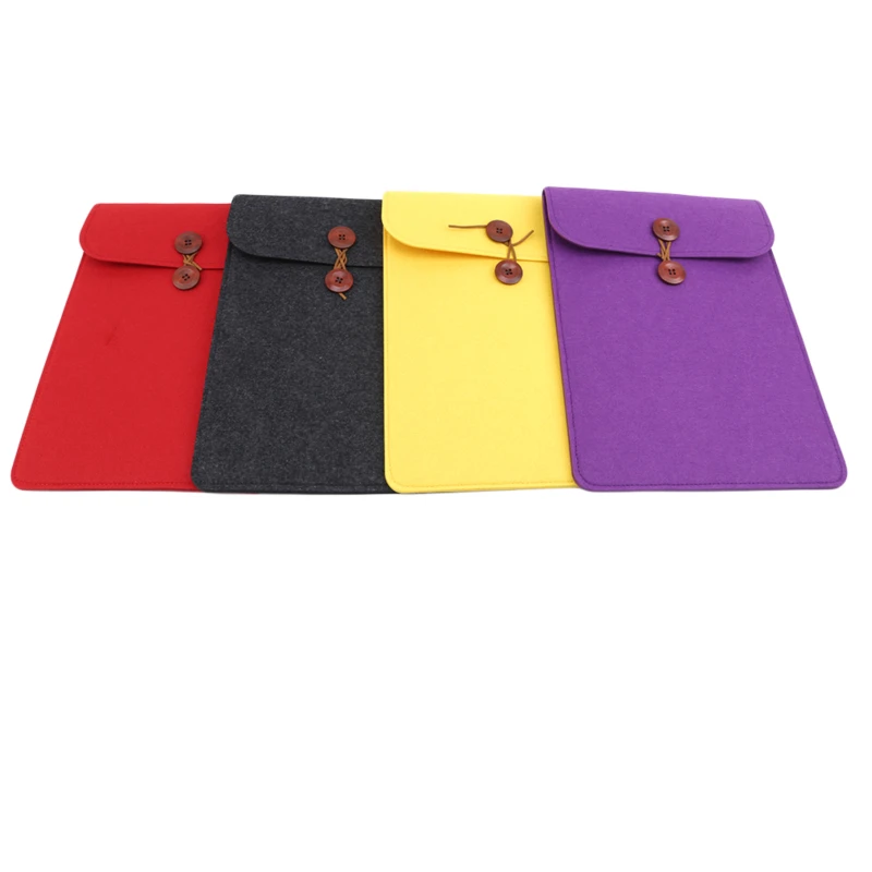 1PC Simple Felt A4 Folder Large Capacity File Bag Button Business Briefcase Envelope Ipad Storage Student Gift Organizer | Дом и сад