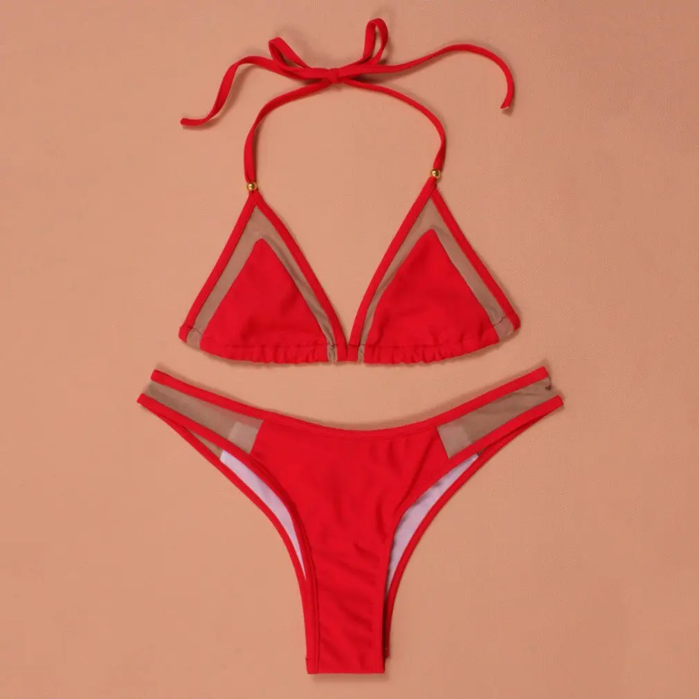 Сексуальный комплект в бразильском стиле модный дизайн однотонная женская