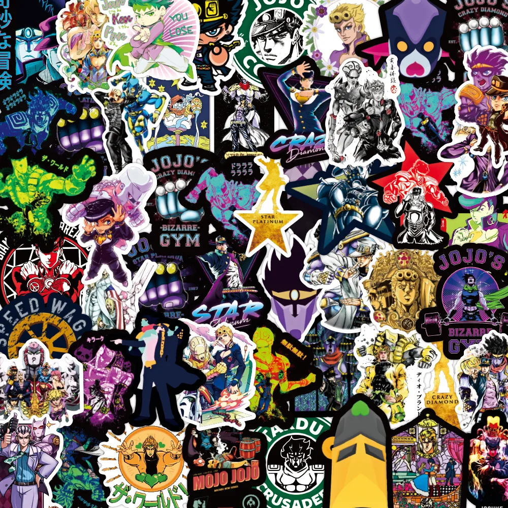 

10/20/50Pcs Jojo Bizarre Adventure Stickers Book Helmet Notebook Loki Water Cup Fridge Cool Stickers Skateboard Motorcycle Gift
