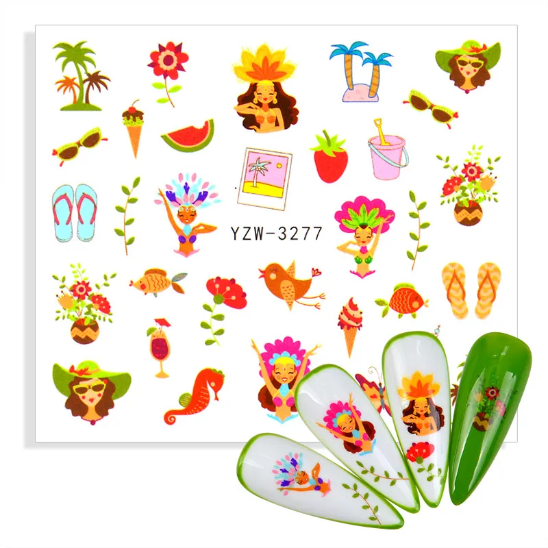 

Новый 3D наклейки для ногтей пляж тема наклейки для ногтей Фольга морских животных дизайн аксессуары для ногтей мода наклейка для маникюра