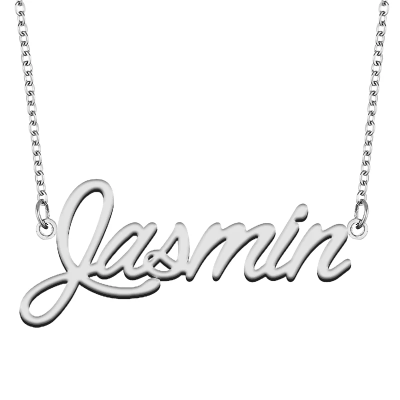Jasmin Custom Name Necklace Customized Pendant Choker Personalized Jewelry Gift for Women Girls Friend Christmas Present