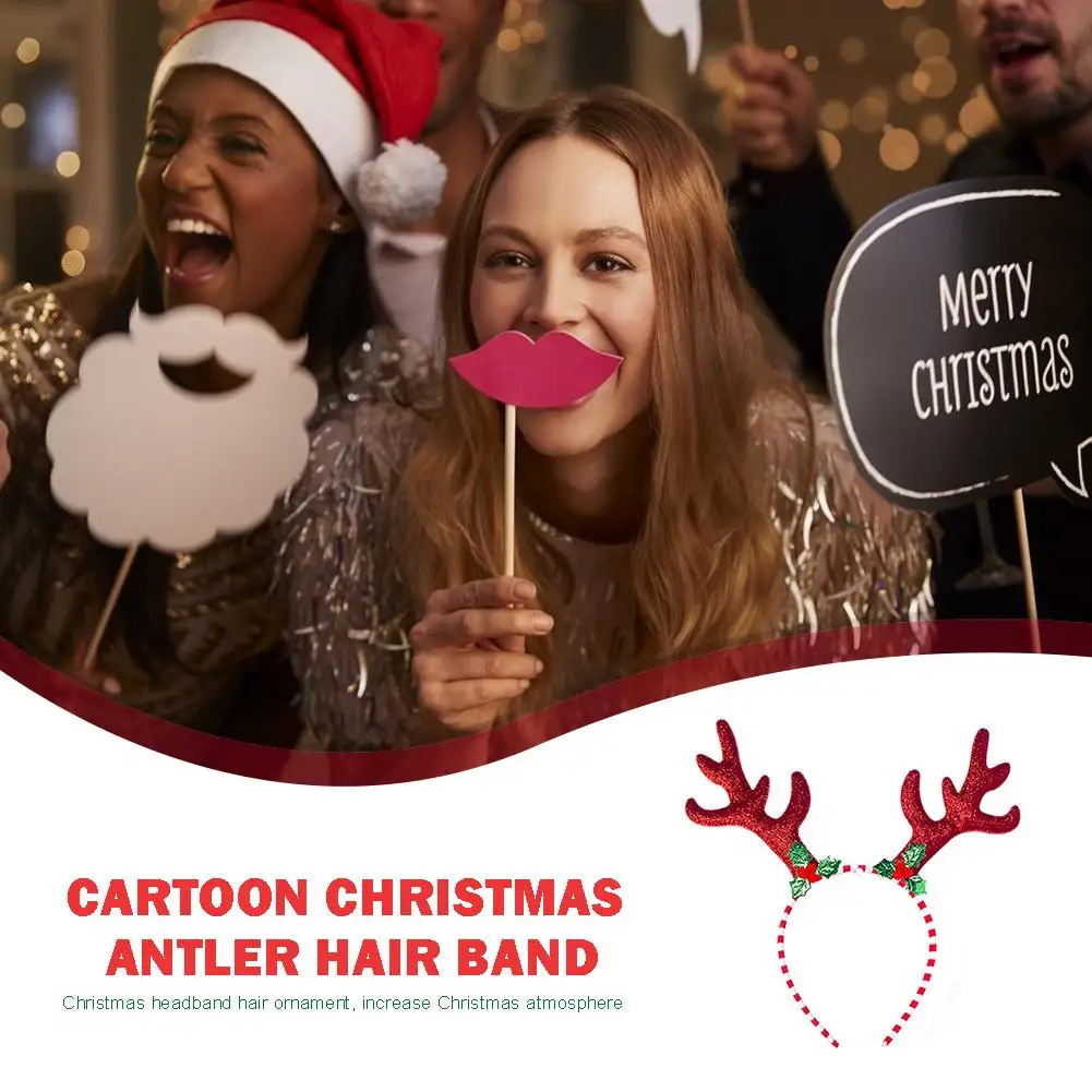 Рождественские повязки на голову с изображением Санта елки лося обруч рогами