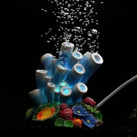 aquarium ornaments simulation coral volcano resin air bubbler fish tank decoration bubble stone