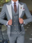 Gwenhwyfar 2021, лидер продаж, индивидуальный костюм, мужской облегающий смокинг серого цвета, мужской костюм из 3 предметов для уживечерние, свадьбы