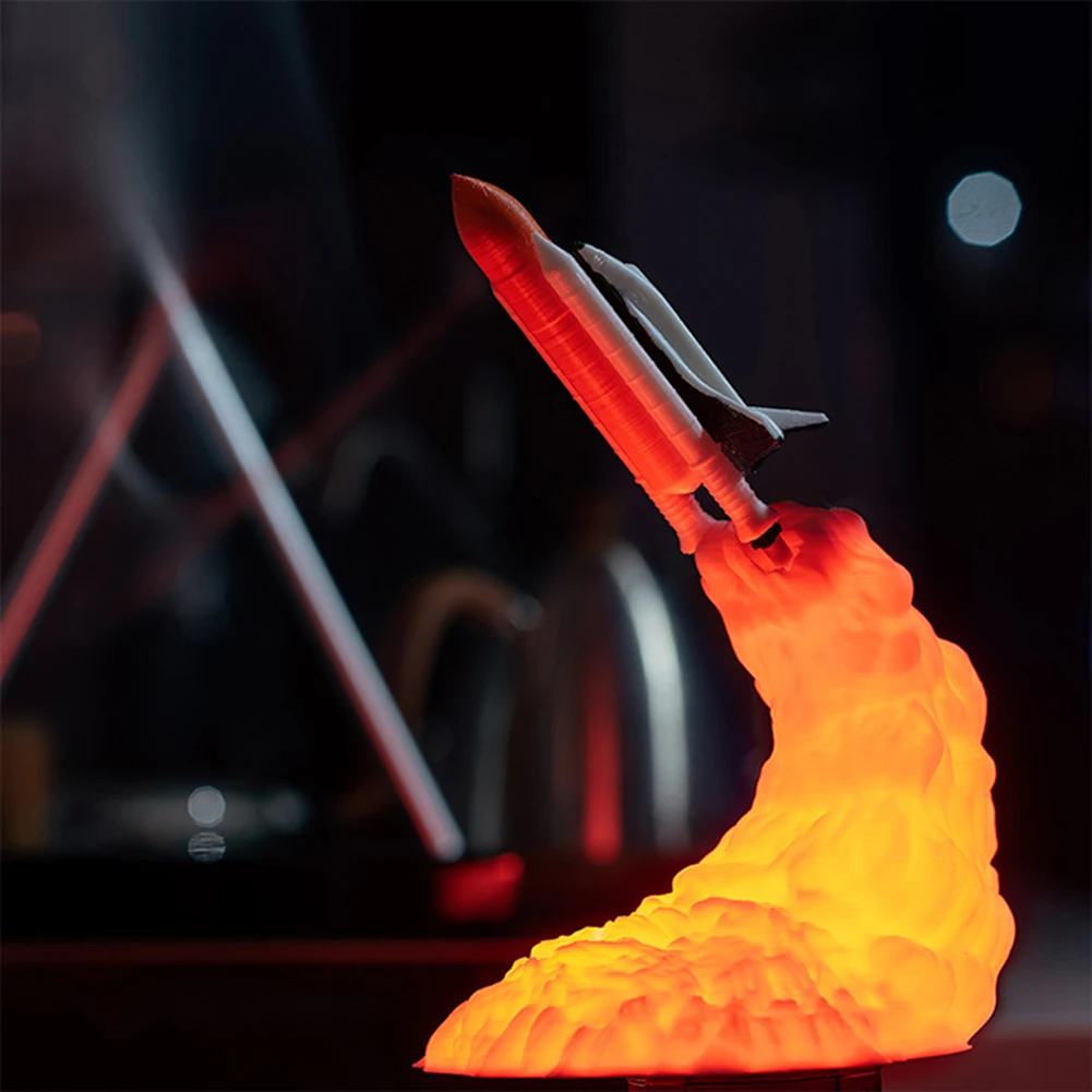 

3D Print Space Shuttle Lamp Rocket Night Light Lights for Space Lover Indoor Home Desk Table Moon Night Lamp Decor Birthday Gift