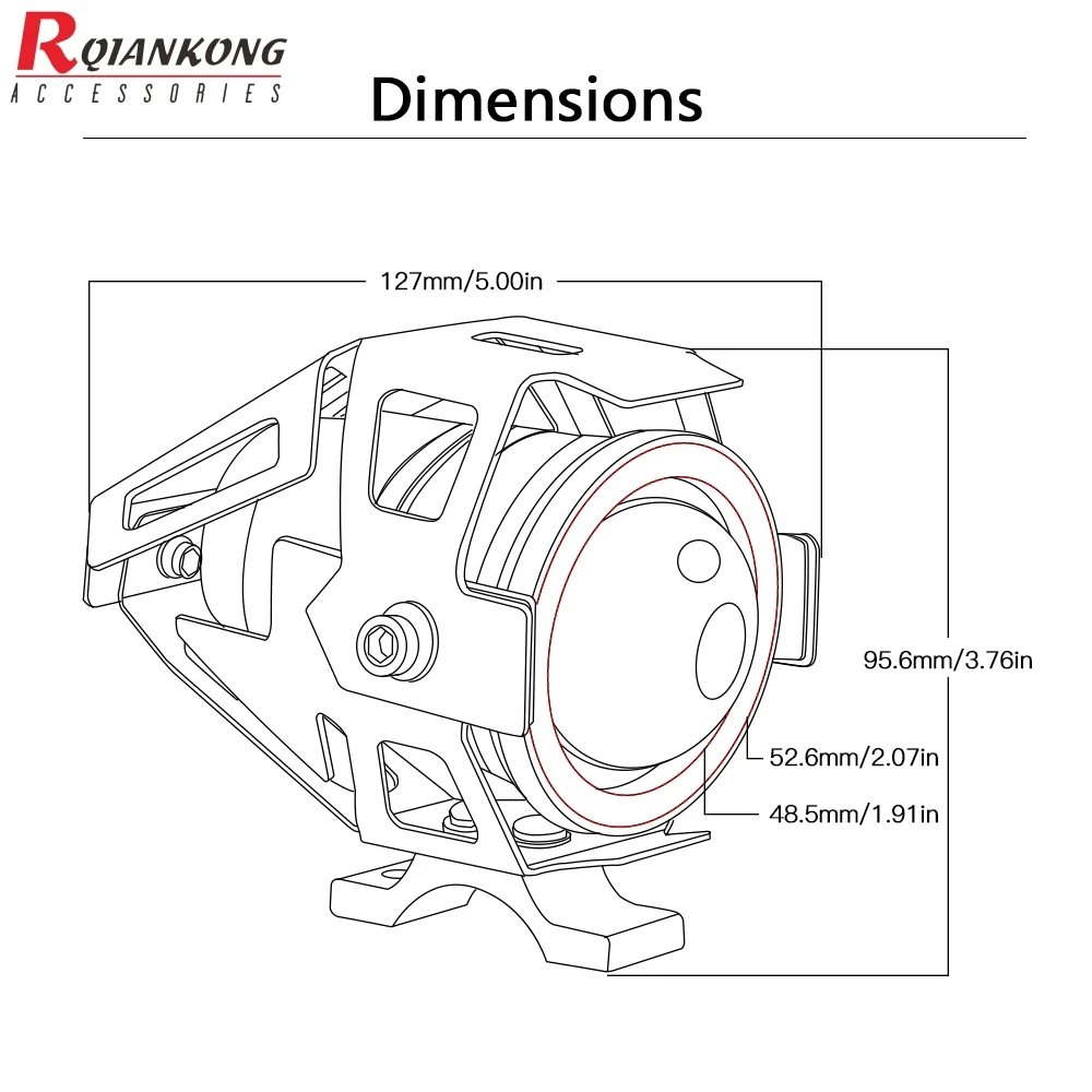 

For Yamaha Fazer 600 FZ6S FZ6N FJ-09 FJR 1300/ES TDM 900 Moto 12V Motorcycle Metal Headlight Driving Spot Head Lamp Fog Light