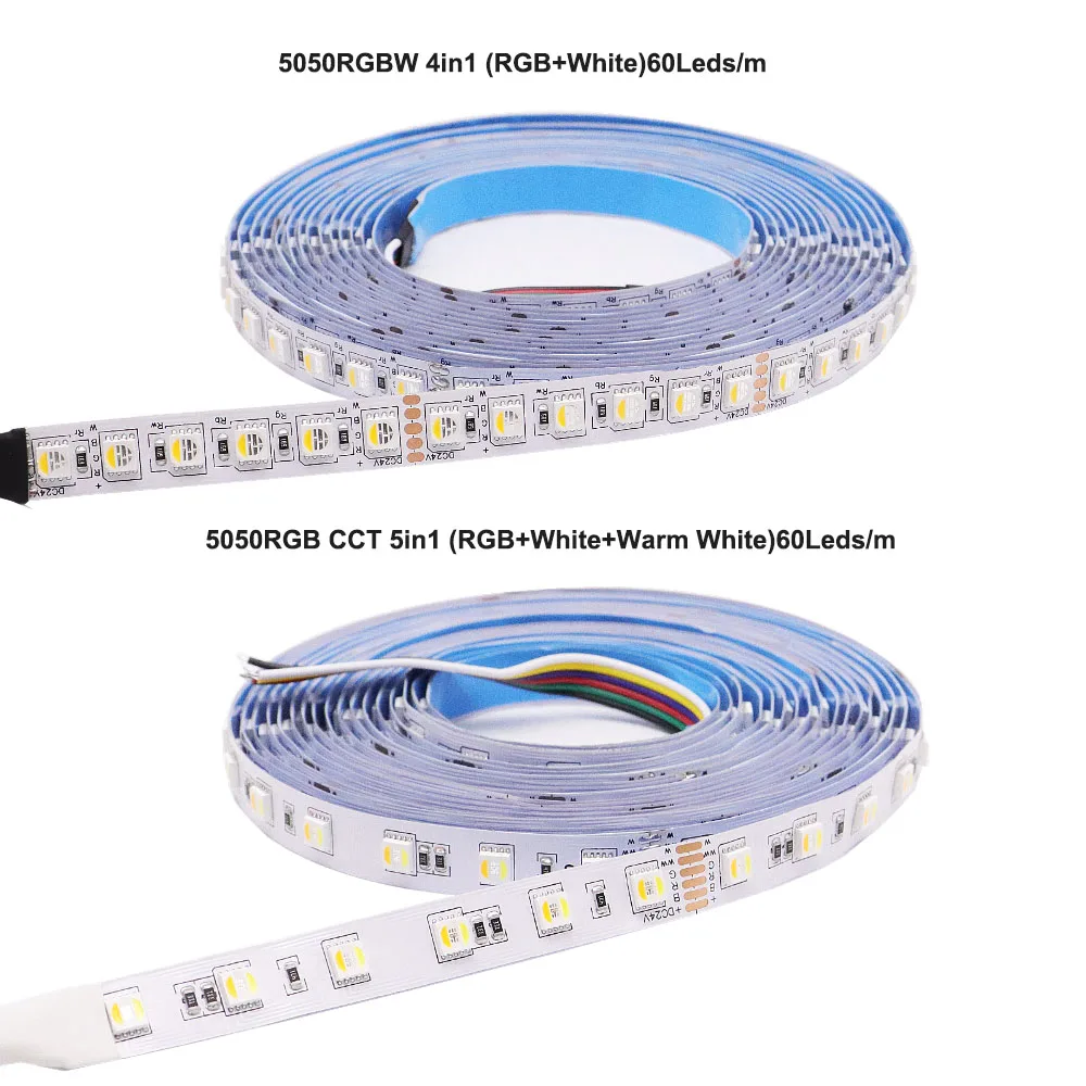 Светодиодная лента RGB CCT 5 цветов в 1 RGBW 4 цвета водонепроницаемая Iight IP30 IP65 IP67 12/24 В