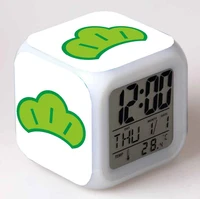 asson animation anime cartoon led 7 color flash digital alarm clocks kids night light bedroom desk clock despertador