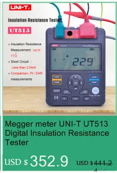 UNI-T UT502A цифровой тестер сопротивления изоляции er Мегаомметр вольтметр переменного тока непрерывность тест ЖК-подсветка Высоковольтная индикация