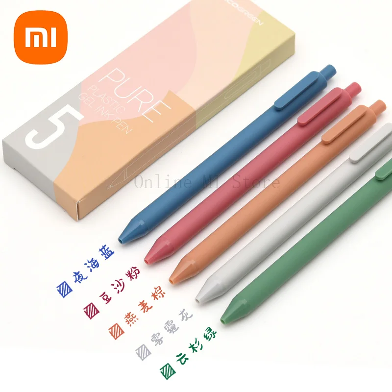 

Xiaomi KACO Sign Pen Gel Pen 0.5mm Refill Smooth Ink Writing Durable Signing Pen 5 Colors Vintage Color Macarons Pens Gift Set