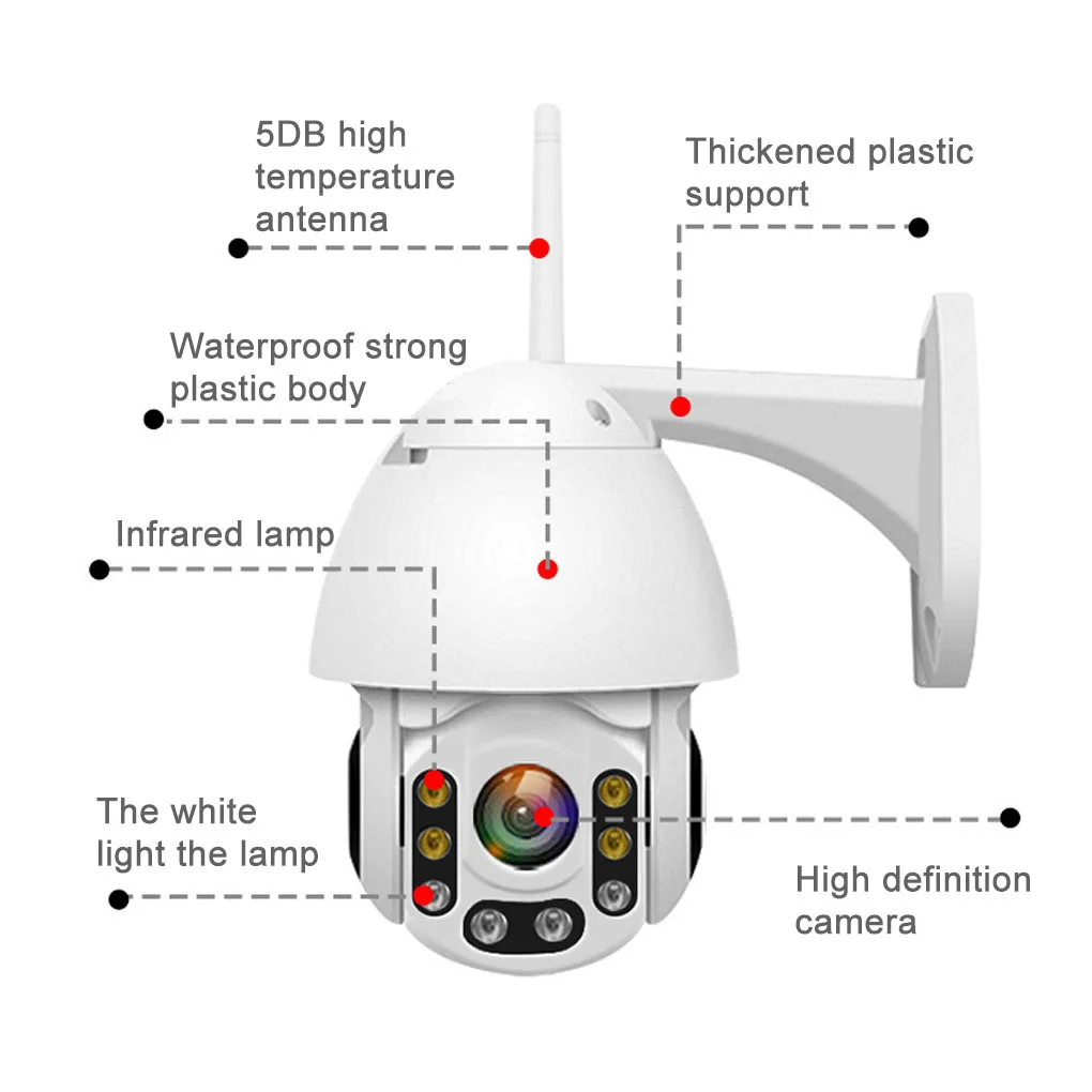 

360 Degree Rotation Wireless WiFi Camera Outdoor IP66 Waterproof Night Vision 1080P Home Security 2MP Cam AU/UK plug
