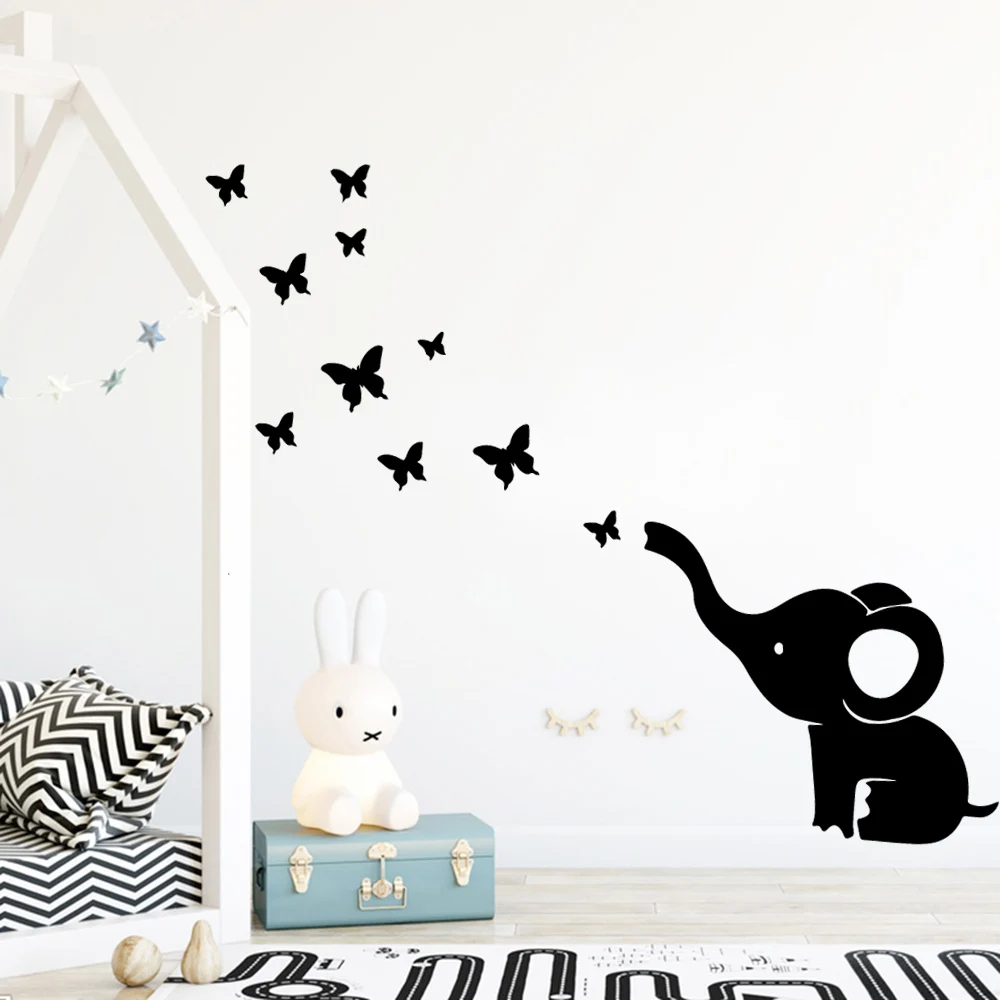 Новый Слон наклейки на стену ПВХ искусство бумага для детской комнаты декор