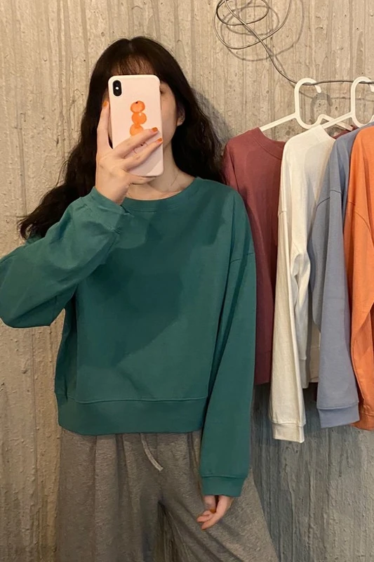 

New Women Sweater Autumn Winter Clothes Solid Round Neck Jumper Long-sleeved Knitted Pullovers Shirt Female Tops