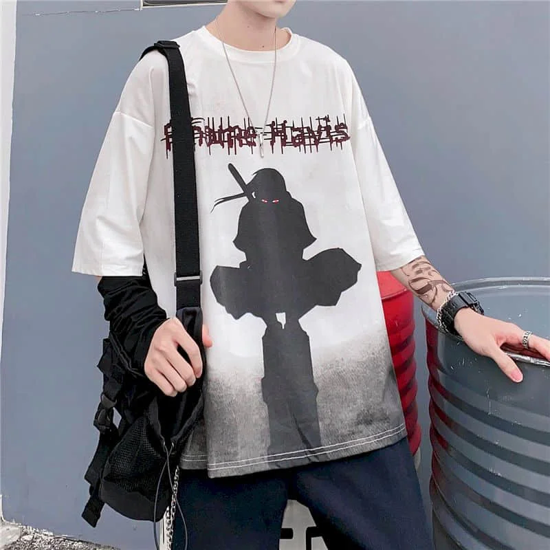 

Men women T-shirt dark short anime clothes Hip Hop Harajuku t-shirt Punk Streetwear Tops kawaii clothing anime shirt