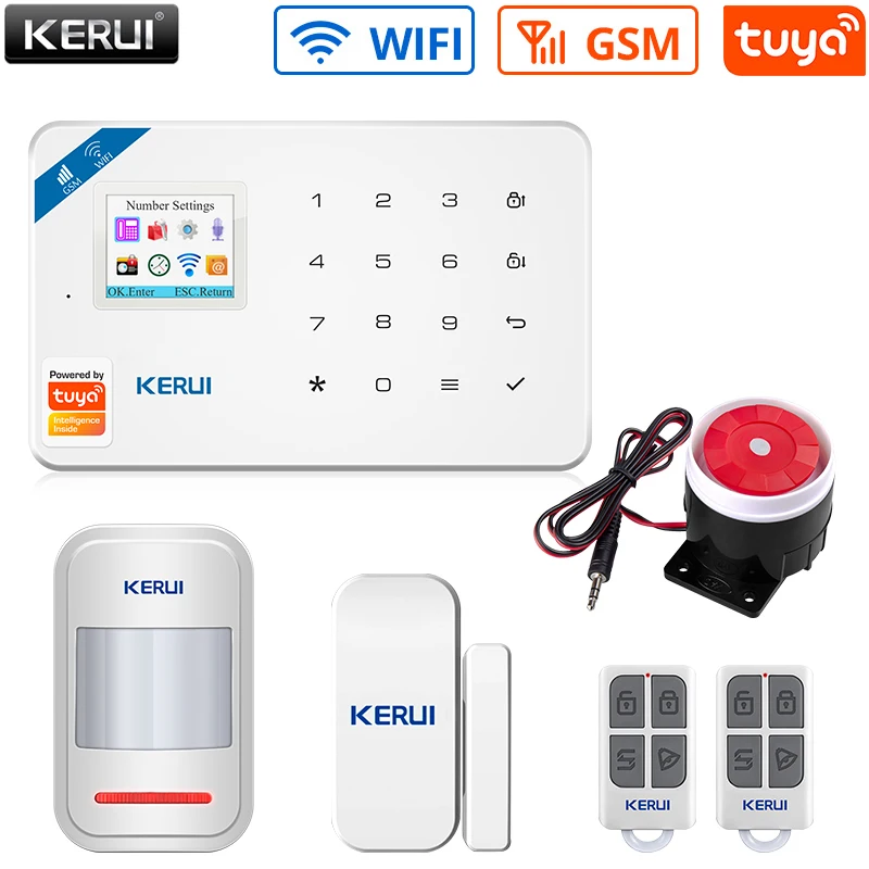 Home Security Alarm Host APP Remote Control KERUI W18 WIFI Wireless GSM Alarm System Eas Kit Home Security Alarm Host With Siren yobang security app wireless wifi house anti theft alarm system panic gsm alarmes with network camera outdoor strobe siren alarm