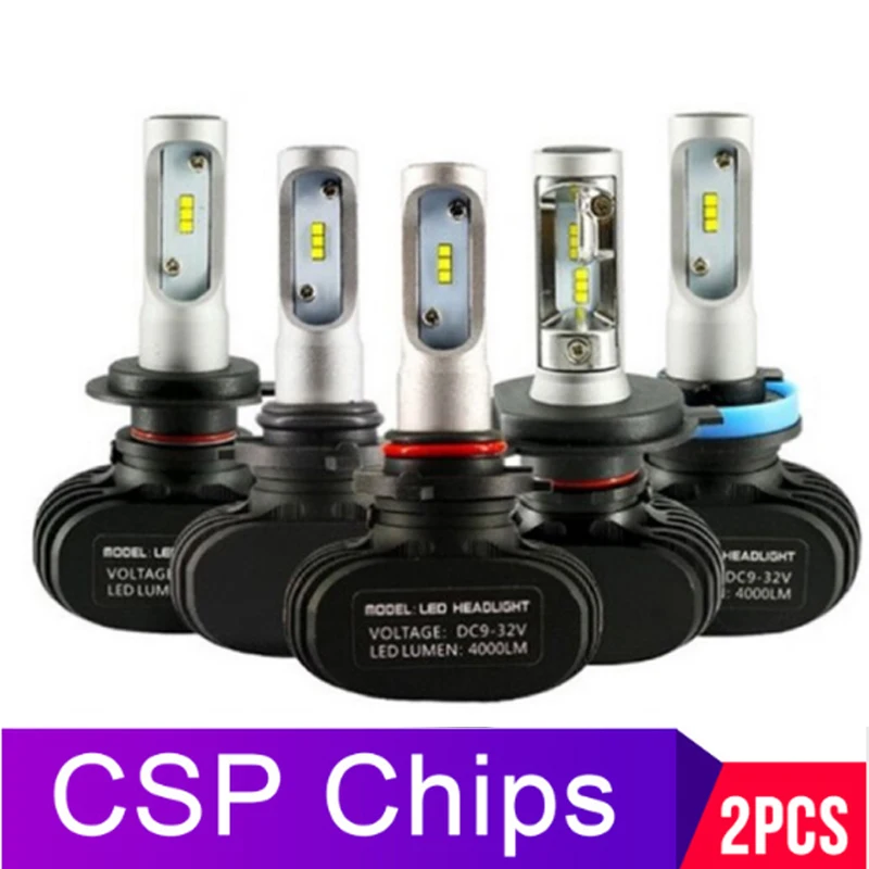 

2Pcs H4 H7 Led H1 H11 H8 H3 HB4 HB3 H27 Led with CSP Chips S1 Car Headlight Bulbs 50W 8000LM Auto Lamp Automobiles