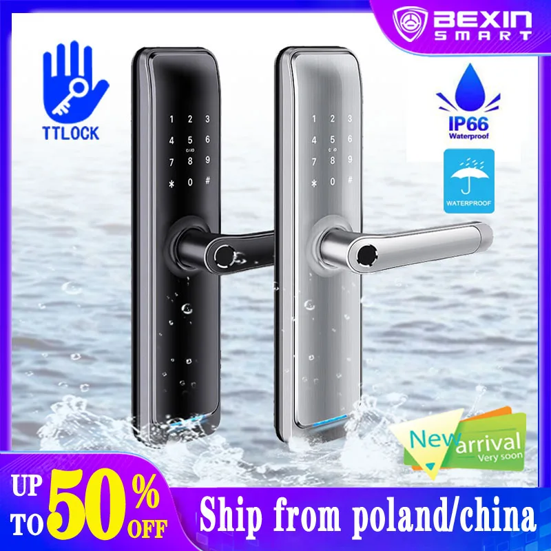 Купить Умный дверной замок, водонепроницаемый, с паролем и отпечатком пальца