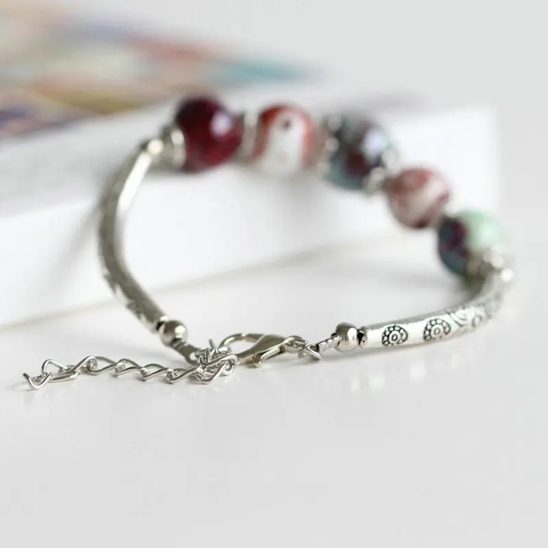 C095 BIGBING ювелирные изделия Модные керамические бусины ручной работы серебряный