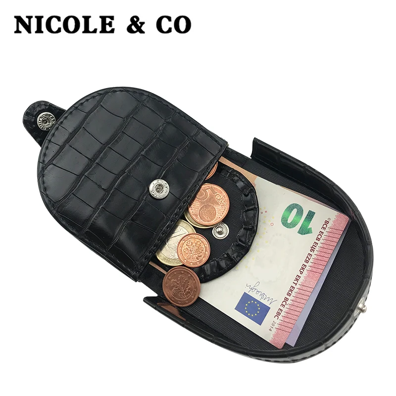 NICOLE& CO кошелек для монет на застежке, Винтажный дизайн, Индивидуальный маленький кошелек, мини кошелек для мелочи, мужской кошелек, Женский кошелек