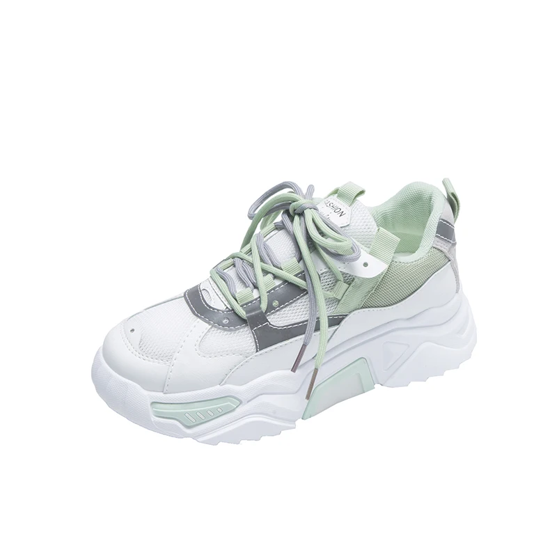 

Spring and summer 2021 South Korean fashion shoes net red breathable color matching thick soled leisure sports shoes