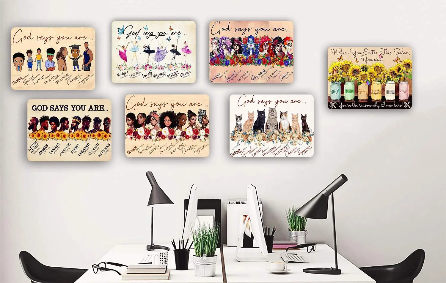 

Super durable God Says You are Unique Special Ballet Dance Tin Signs Vintage Home Kitchen Bar Cafe Wall Decoration Metal 8x12