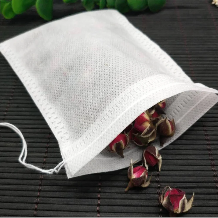 100 Pcs Disposable Tea Bag 5 x 7CM Empty Bags With String Heal Seal Filter Paper for Herb Loose | Дом и сад