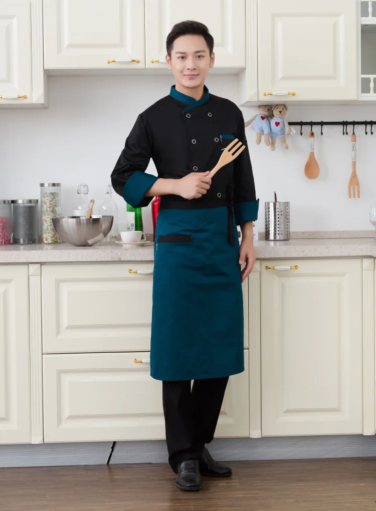 

1PCS Free Logo Printing Chef Uniform Kitchen Catering Restaurant Chef Jackets Full Sleeve Unisex Shirt Free design