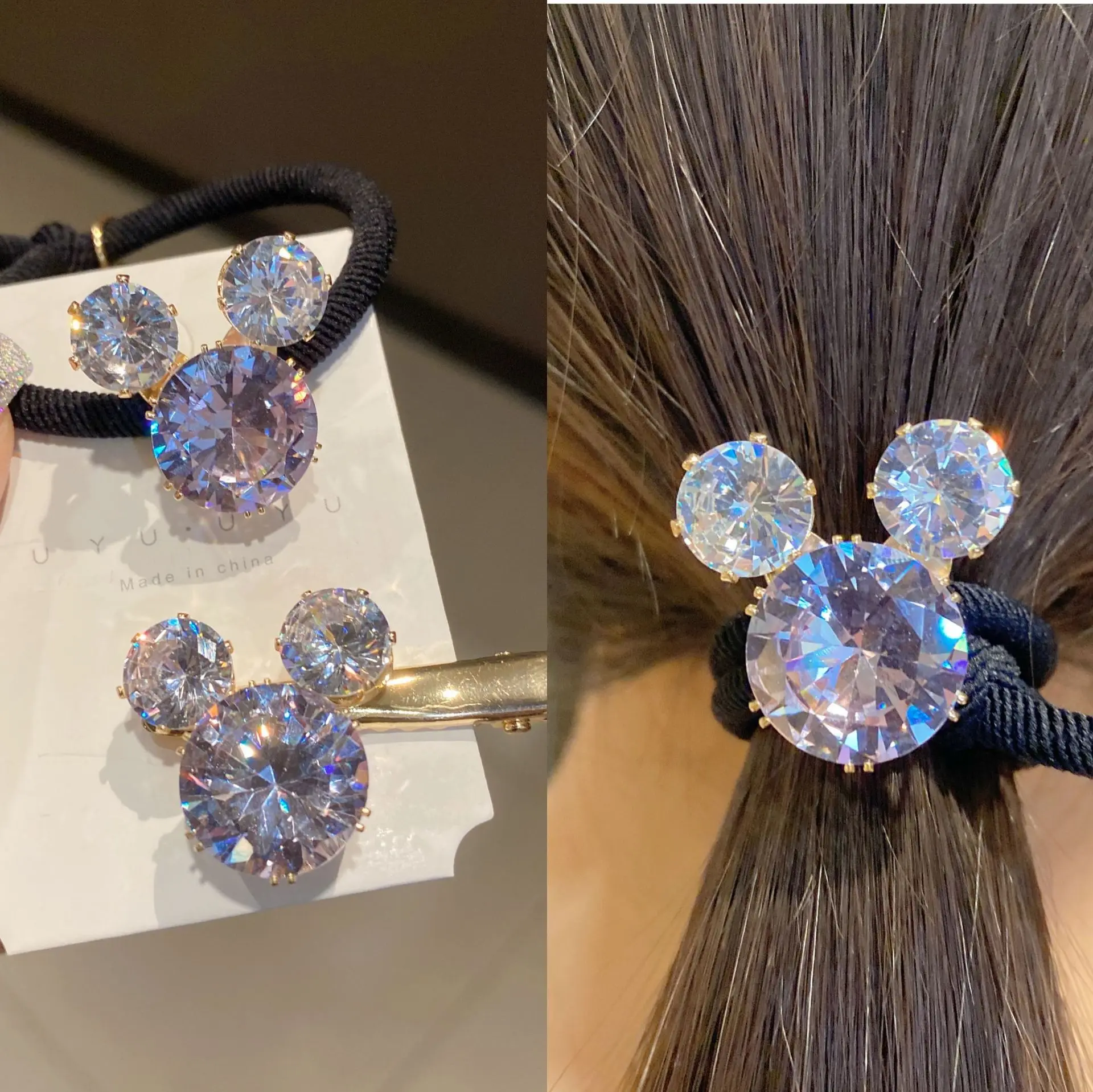 

Big Rhinestone Cartoon Hair Tie Korea Elastic Hair Band Wome Hair Accessories For Girls Handmade Hair Tie Head Band Rubber Band