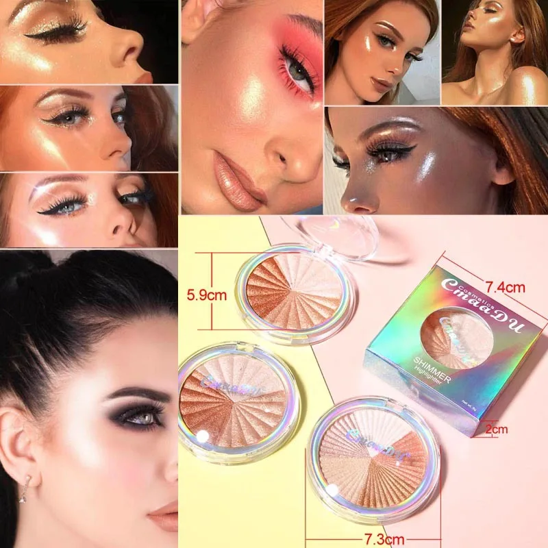 Фото Glow Kit хайлайтер макияж Мерцающий Порошок палитра база осветитель изюминка лица