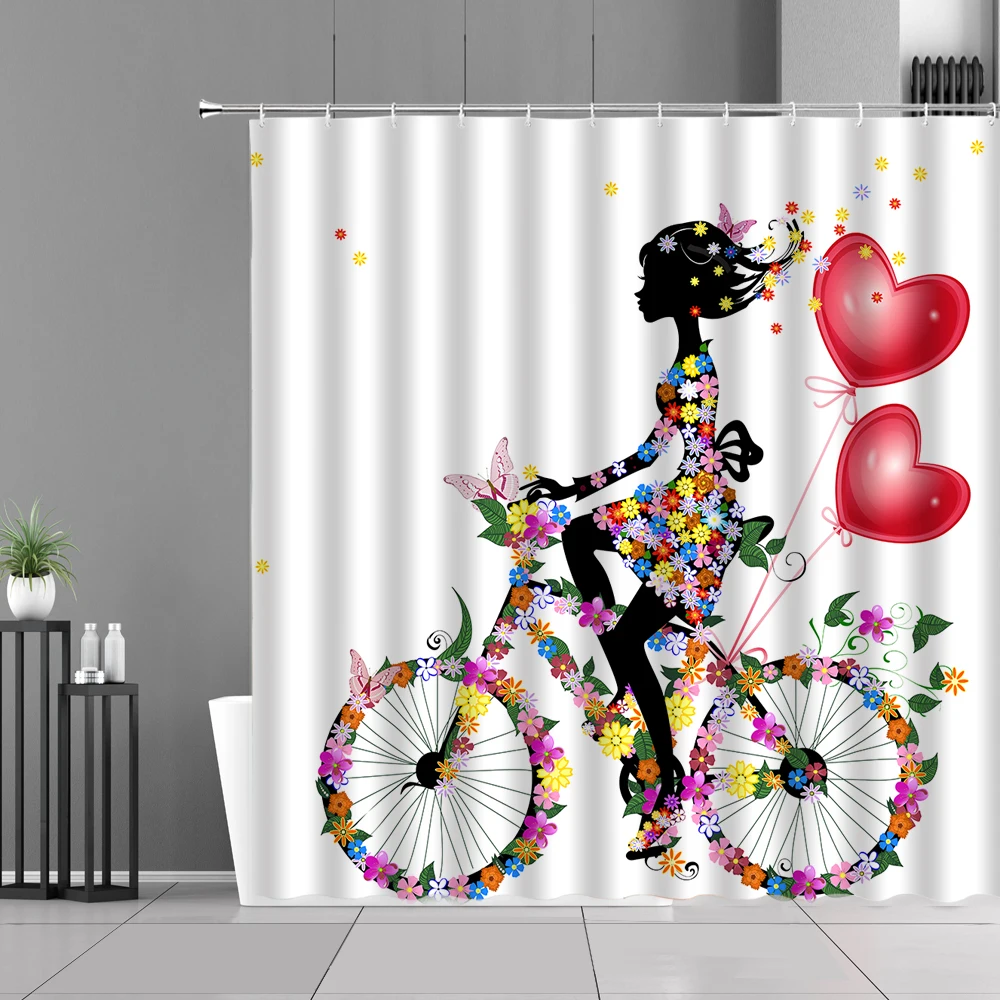 

Занавеска для душа с 3D изображением бабочки для езды на велосипеде, детская декоративная занавеска в ванную комнату с мультяшным рисунком, ...