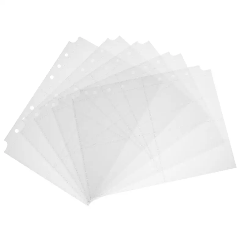 

50Pcs 6-Ring Binder Photo Pockets 4-Pocket Photo Page Archival Photo Sleeves