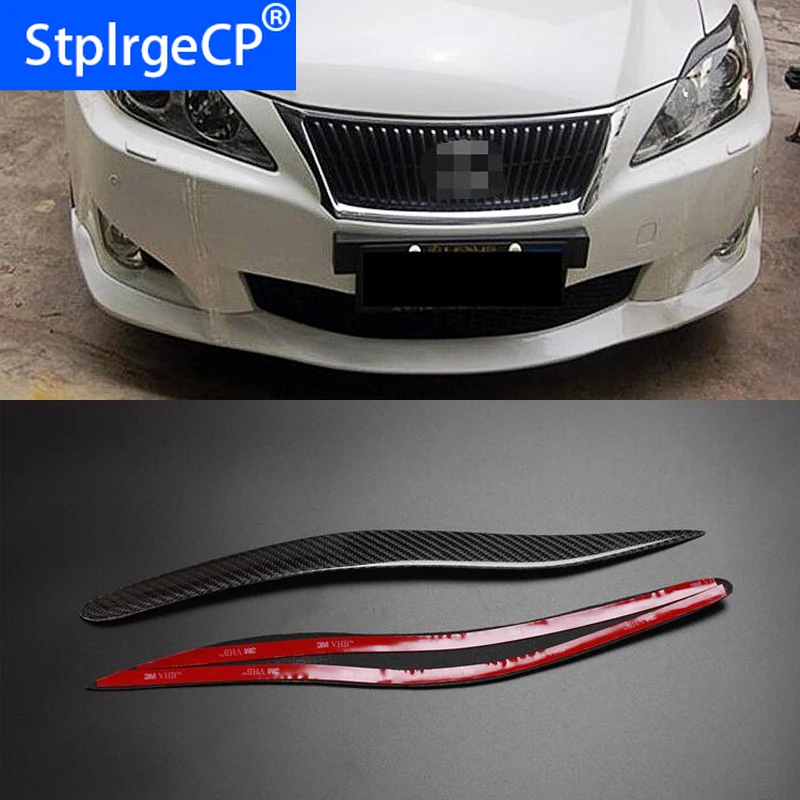 100% Rear Carbon Fiber Headlights Eyebrows Eyelids For Lexus IS IS250 IS300 IS350 Front Headlamp Eyebrows Trim Cover Accessories