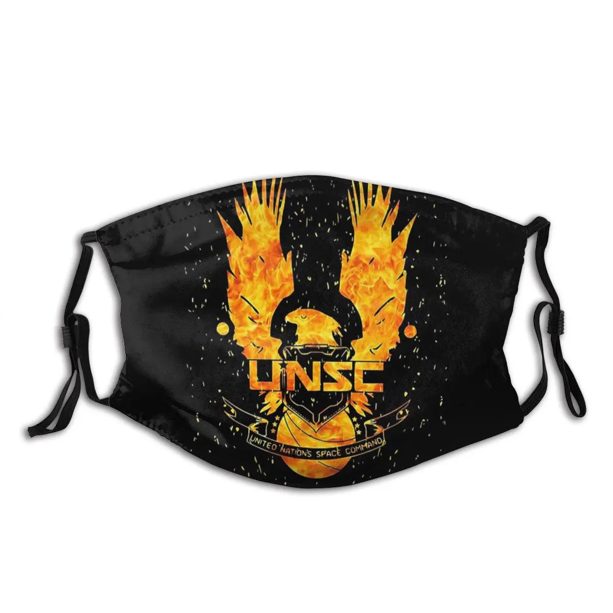 

UNSC Halo Fire Spartan Odst Master Chief Non Disposable Mouth Face Mask Windproof Dust Proof with Filters Earloop Protection