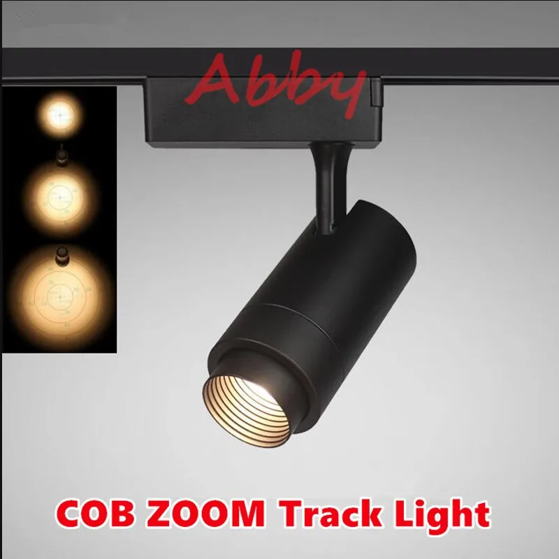 Высококачественный светодиодный рельсовый прожектор 15 Вт/25 Вт/35 Вт CREE COB ZOOM Track