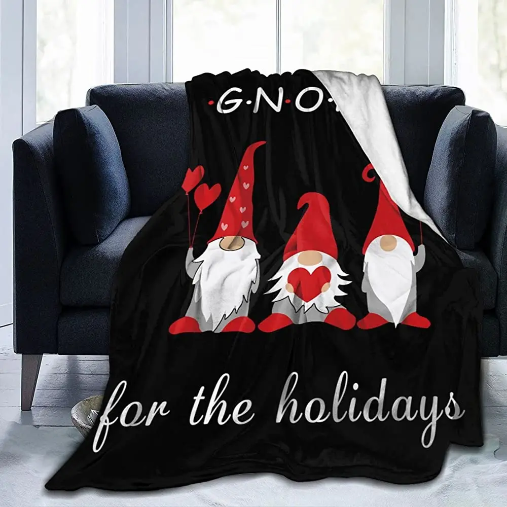 

Flannel Throw Blanket I Just to Watch Christmas Movie All Day Red Retro Plaid Trucker with Xmas Tree Lightweight Bed Blankets